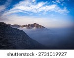 mountain landscape with clouds  During winter season from Al HadaTaif near Makkah, Saudi Arabia