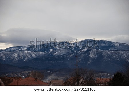 Mountain landscape in cloudy weather, a storm is brewing