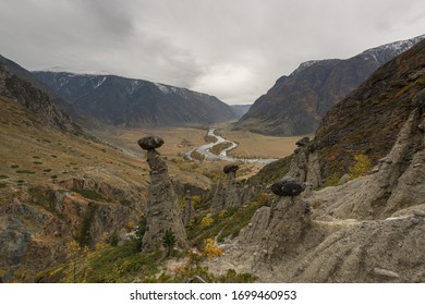 Mountain landscape. Katu-Yaryk pass in the Altai Mountains, on the territory of the Ulagansky district of the Altai Republic, Russia
