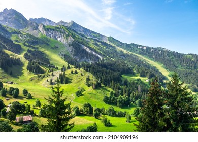 Mountain landscape in La Clusaz, Haute-savoie, France