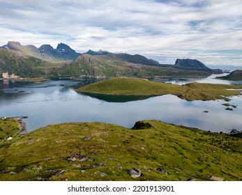 Mountain Landscape On Moskenesøya Island, In The Lofoten Archipelago