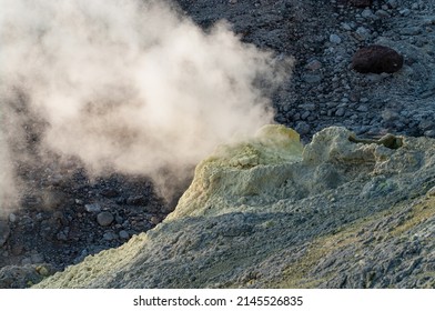 Mountain landscape at Paramushir Island, Karpinsky Volcano. Kuril Islands, Russia. - Shutterstock ID 2145526835