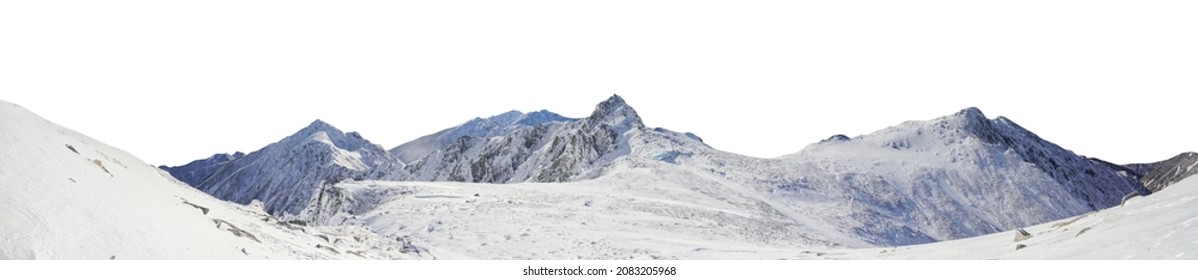 Mountain landscape with snow isolated on white background - Powered by Shutterstock