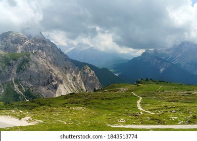Mountain landscape at summer along the road to Tre Cime di Lavaredo, Dolomites, Belluno province, Veneto, Italy. - Shutterstock ID 1843513774