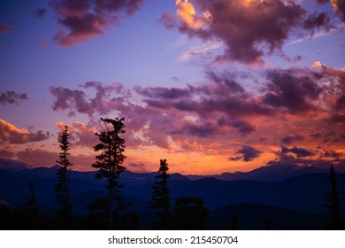 Mountain Landscape Sunset. Sunset Colorado Cloudscape