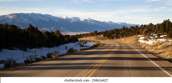 Mountain Landscape Surrounding Great Basin Nevada Highway Route 6