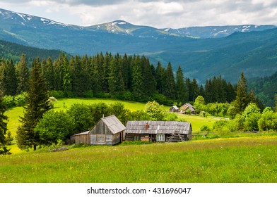 Mountain Landscape In The Ukrainian Carpathians .