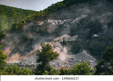 Mountain Landslide And Earthquake