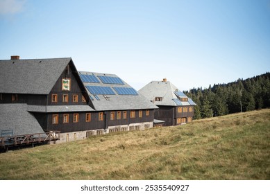 Mountain lodges in Szklarska Poręba offer cozy accommodations and dining in rustic cabins, providing a warm retreat amid the scenic mountain landscape. - Powered by Shutterstock