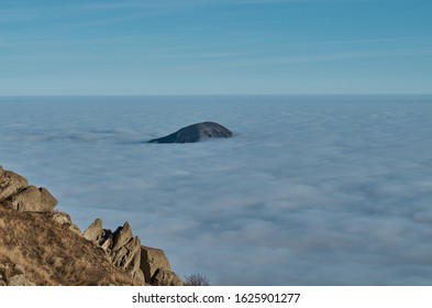 mountain in low cloud, the view from the top