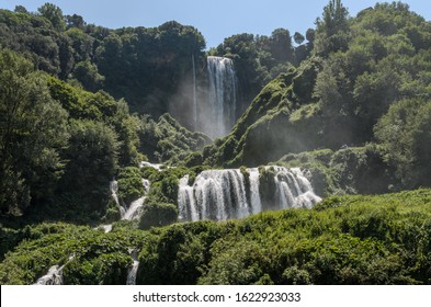 Mountain man-made waterfall Cascata delle Marmore in Italy - Shutterstock ID 1622923033