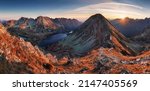 Mountain panorama at sunset, Tatras