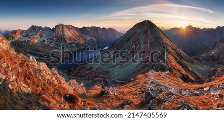 Mountain panorama at sunset, Tatras [[stock_photo]] © 