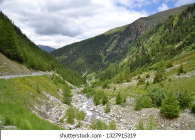 Mountain Pass In Alps (Umbrail Pass In Switzerland)