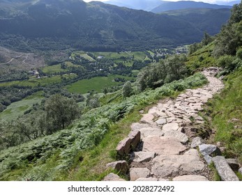 Mountain Path Down Ben Nevis On A Clear Sunny Day