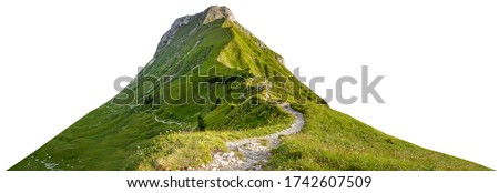 Mountain path isolated on white background