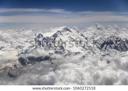 Mountain Peak Aerial View from plane, Nanga Parbat