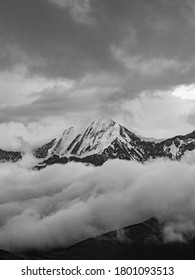 mountain peak in the cloud