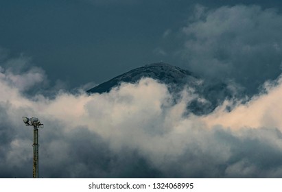 mountain peak in the clouds