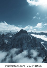 mountain peak in the clouds