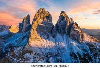 Mountain peak at dawn view. Beautiful mountain landscape. Mountain peak at dawn. Mountain peak view - Shutterstock ID 2174838179