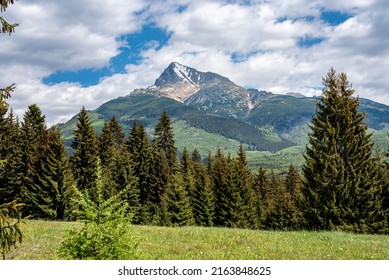 The mountain peak Kriváň in the High Tatras in Slovakia.