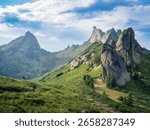 Mountain peak under the dramatic sky