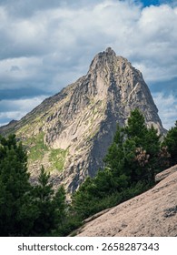 Mountain peak under the dramatic sky