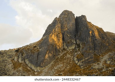 Mountain peak under the sunlight 