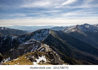 Mountain Peaks In Autumn. Tatra Mountains In Poland 