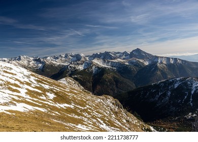 Mountain Peaks In Autumn. Tatra Mountains In Poland