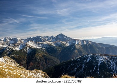 Mountain Peaks In Autumn. Tatra Mountains In Poland 