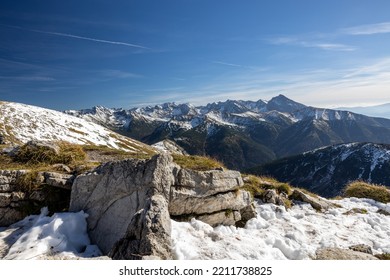 Mountain Peaks In Autumn. Tatra Mountains In Poland 