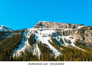 Mountain Peaks In The Canadian Rockies Spring 2021