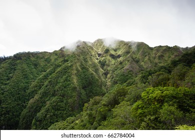 Mountain Peaks In The Clouds Honolulu Watershed Forest Reserve, Oahu, Hawaii