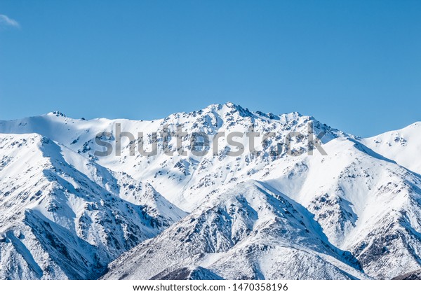 Mountain Peaks Snow Capped Mountains Winter Stock Photo Edit Now