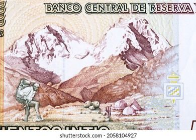 Huascarán Mountain In The Peruvian Andes From Money