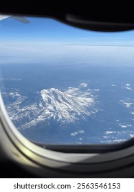 mountain from a plane window