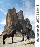 Mountain police guarding the Tre Cime di Lavaredo. Italy.