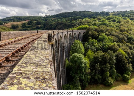 Mountain railroadtrack in the Auvergne, France