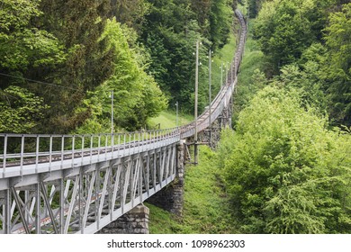 Mountain railway on niesen mountain in switzerland summer