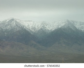 mountain range in the clouds - winter road trip usa