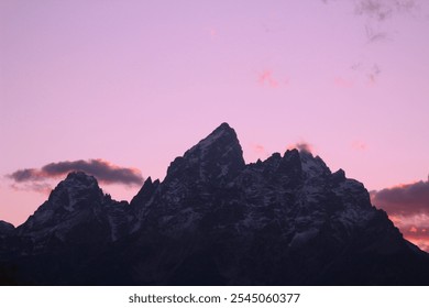 Mountain range with evening sky 