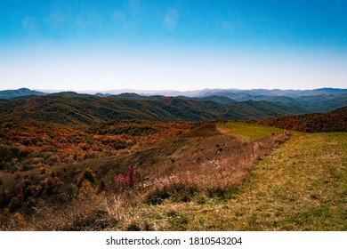 Mountain Range in the Fall at Sunset