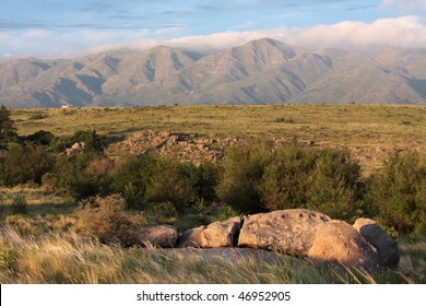 A Mountain Range Famous For Its Mythical Properties And Multiple UFO Sightings As Seen From La Cumbre In Argentina.