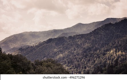 Mountain range full view