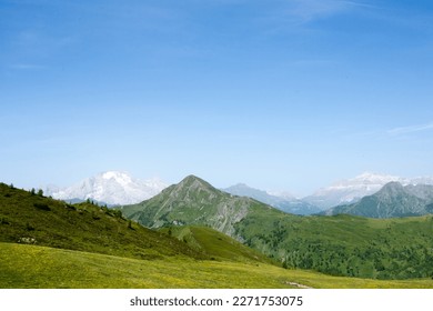 Mountain range landscape. Giau pass area, dolomites. Mountain panorama