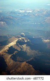 mountain range from plane