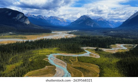 Mountain range with a river