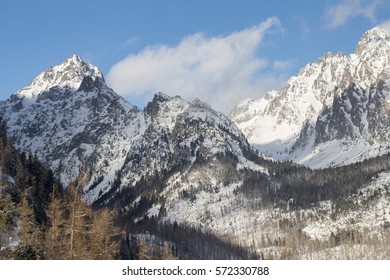 mountain range with snow